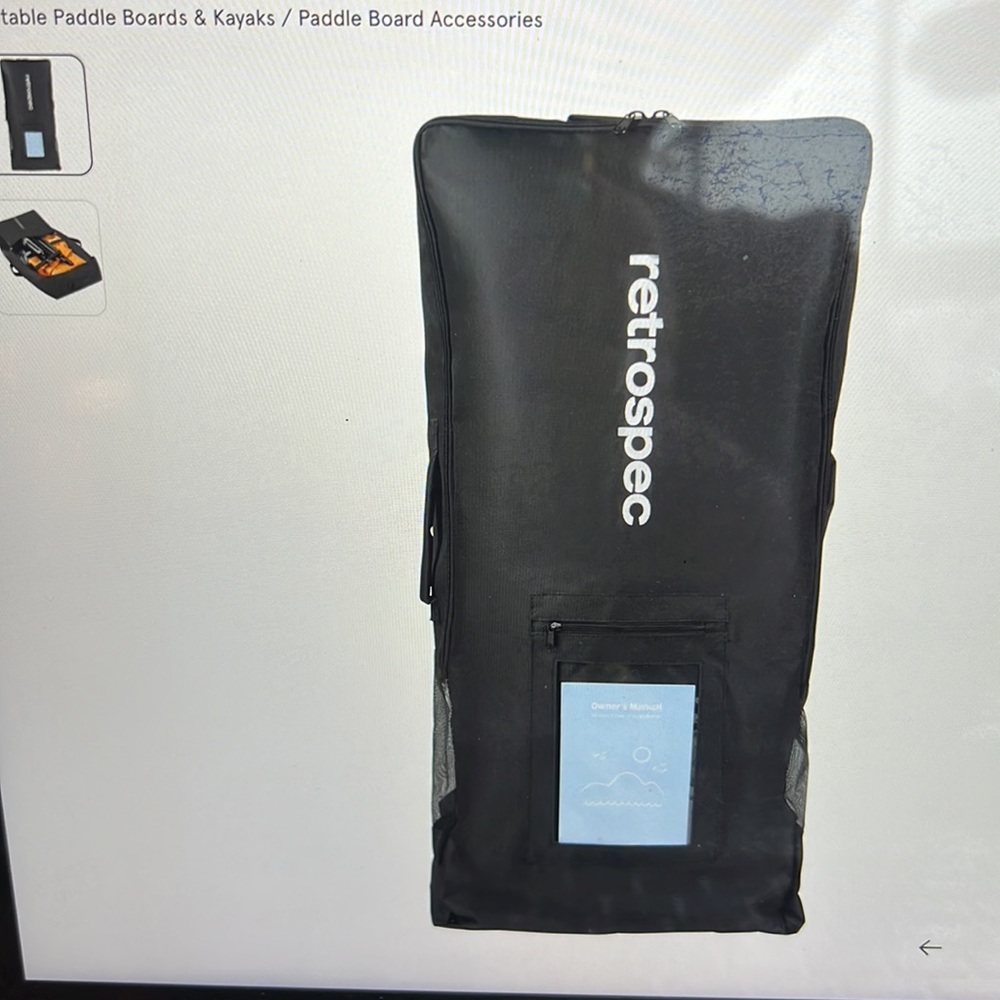 Inflatable PADDLE BOARD BAG - New- The color is baby blue not black.